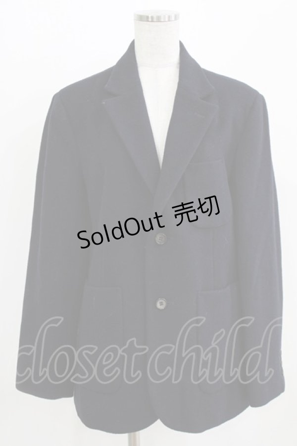 画像1: Jane Marple Dans Le Salon / Geelong lambs beaver blazer jacket M ネイビー H-26-03-06-032-JM-JA-AK-ZH (1)