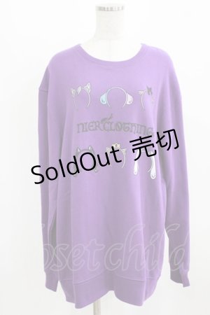 画像: NieR Clothing / プリントSWEAT  2XL パープル H-26-03-06-043-PU-TO-KB-ZH