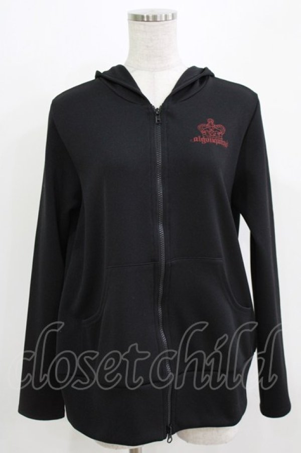 画像1: ALGONQUINS / バックプリントZIPパーカー  黒 H-26-03-06-046-AL-TO-KB-ZH (1)