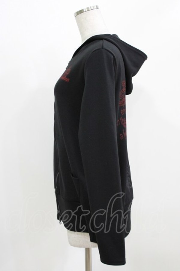 画像2: ALGONQUINS / バックプリントZIPパーカー  黒 H-26-03-06-046-AL-TO-KB-ZH (2)