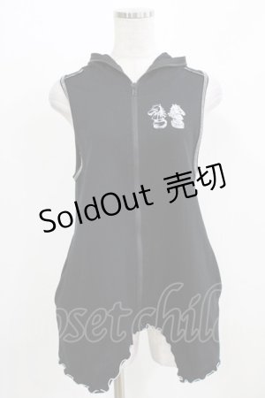 画像: ALGONQUINS / フードZIPベスト  ブラック H-26-03-06-047-AL-TO-KB-ZH