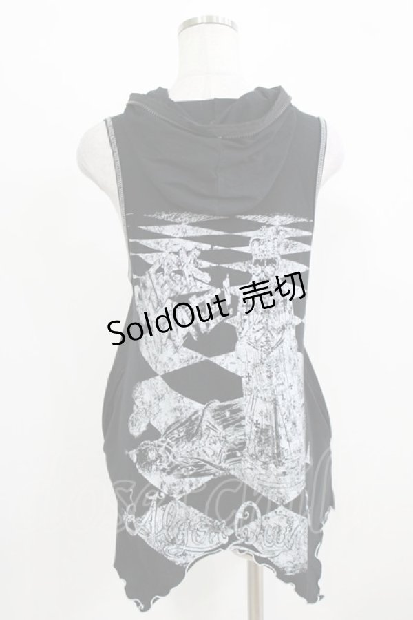 画像3: ALGONQUINS / フードZIPベスト  ブラック H-26-03-06-047-AL-TO-KB-ZH (3)