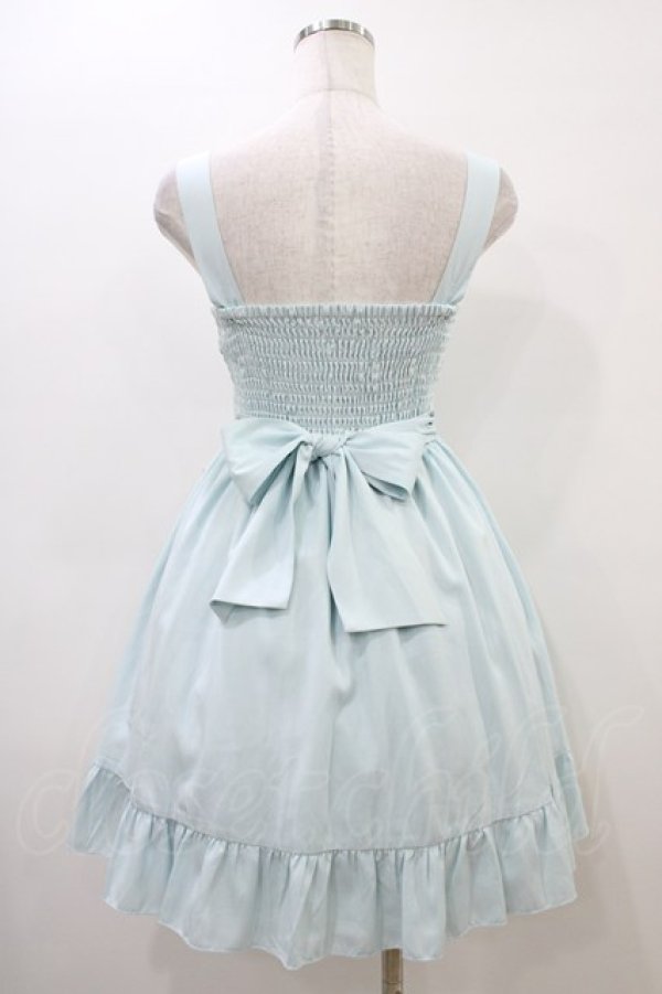 画像2: DearMyLove / ストライプ切替ジャンパースカート M サックス H-26-03-06-1031-EL-OP-NS-ZH (2)