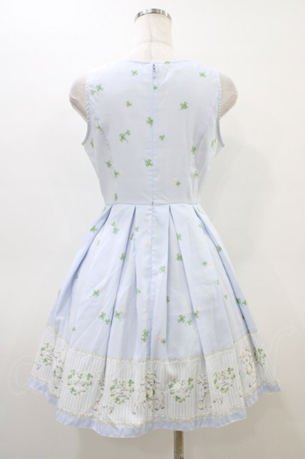 画像2: Ank Rouge / クローバー×ヴィンテージアニマルワンピース M サックス H-26-03-06-1032-CA-OP-NS-ZH (2)