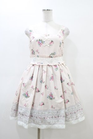 画像: Ank Rouge / フラワーブーケパネルプリントジャンパースカート M ピンク H-26-03-06-1033-CA-OP-NS-ZH