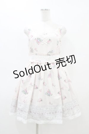 画像: Ank Rouge / フラワーブーケパネルプリントジャンパースカート M ピンク H-26-03-06-1033-CA-OP-NS-ZH