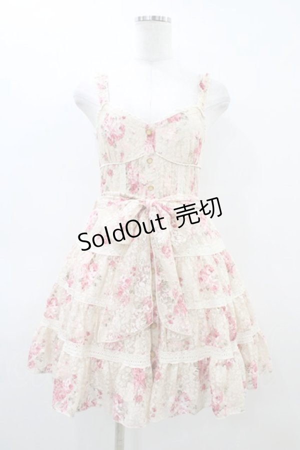 画像1: LIZ LISA / バッククロスレースワンピース Free アイボリー H-26-03-06-1035-LO-OP-NS-ZH (1)