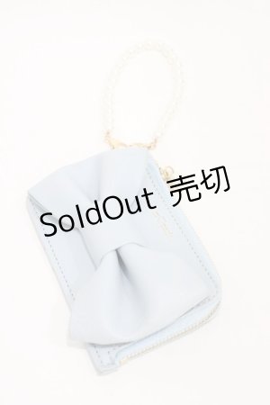 画像: m petit by misako / NINA’Sコラボリボンコインケース  サックス H-26-03-06-1005-LO-ZA-NS-ZH