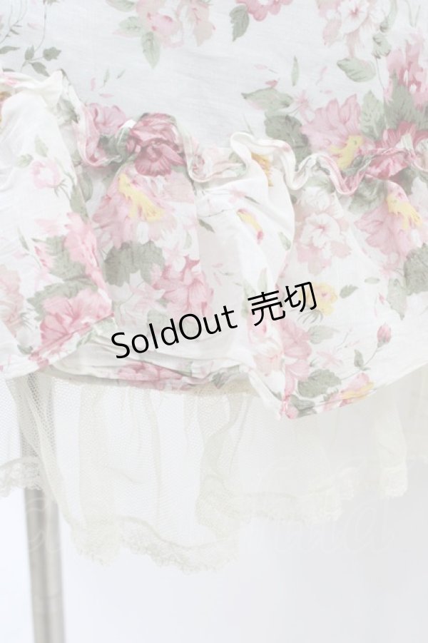 画像3: axes femme / 胸元リボン花柄ベビードール M オフ/ブルー H-26-03-06-1037-AX-OP-NS-ZH (3)