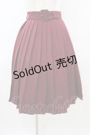 画像: Fi.n.t / 太ベルト付きプリーツスカート Free Bordeaux H-26-03-06-1038-CA-SK-NS-ZH