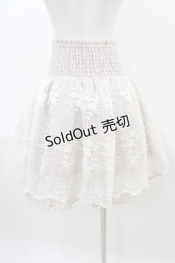 画像2: axes femme / オーガンジー刺繍ハイウエストスカート M ピンク H-26-03-06-1042-AX-SK-NS-ZH (2)