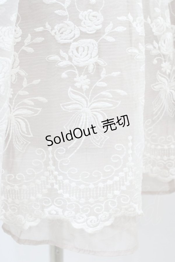 画像3: axes femme / オーガンジー刺繍ハイウエストスカート M ピンク H-26-03-06-1042-AX-SK-NS-ZH (3)