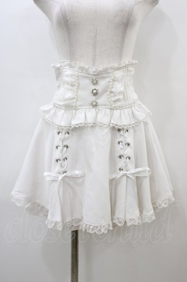 画像1: NOEMIE / フロントダブルスピンドルスカパン S 白 H-26-03-06-1047-LO-SK-NS-ZH (1)