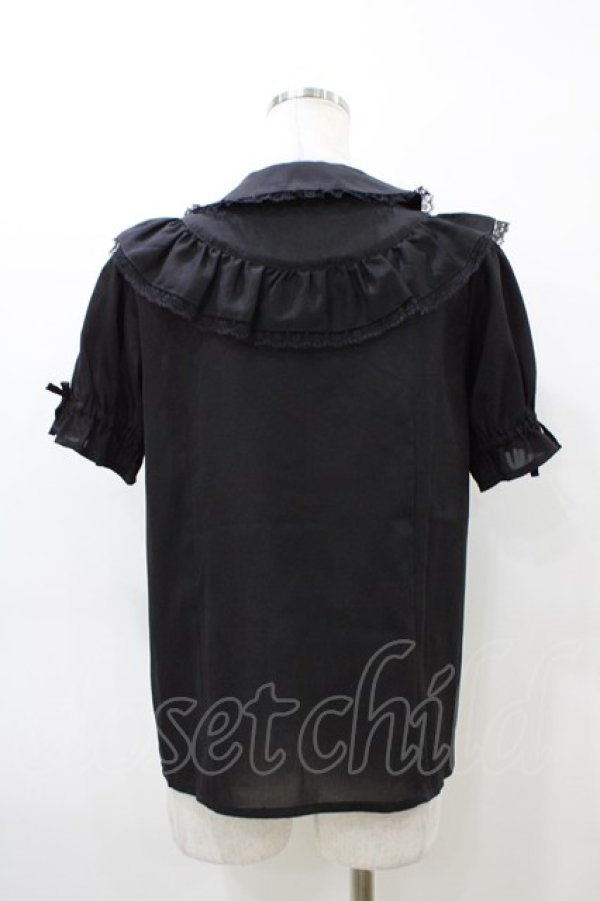 画像2: Ank Rouge / ヨークフリルブラウス M ブラッック H-26-03-06-1055-CA-BL-NS-ZH (2)