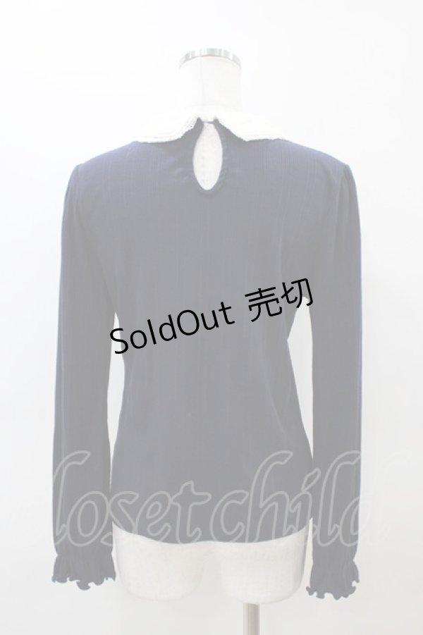 画像2: axes femme / リボン刺繍プルオーバー M ネイビー H-26-03-06-1057-AX-TO-NS-ZH (2)