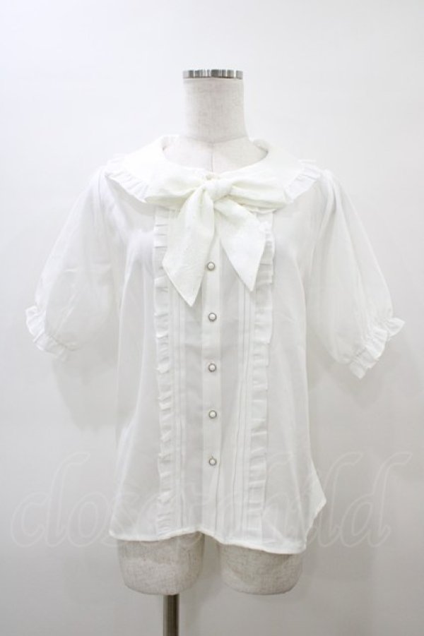 画像1: Amavel / フリルリボンブラウス Free オフ H-26-03-06-1059-CA-BL-NS-ZH (1)