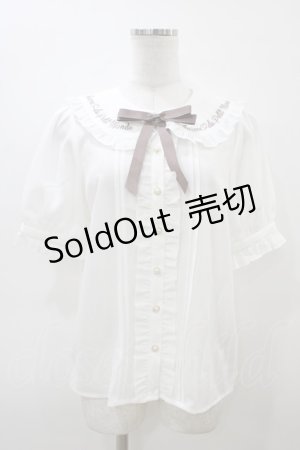 画像: Amavel / メッセージカラーフリルブラウス Free オフ/モカ H-26-03-06-1060-CA-BL-NS-ZH