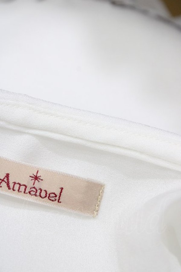 画像4: Amavel / メッセージカラーフリルブラウス Free オフ/モカ H-26-03-06-1060-CA-BL-NS-ZH (4)