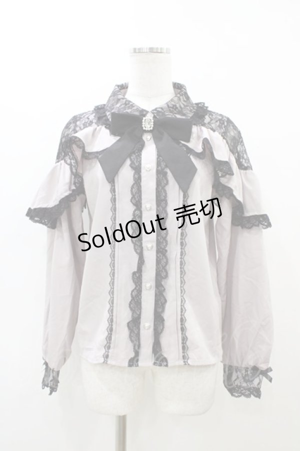 画像1: NOEMIE / レースラッフルオープンショルダーブラウス M ピンク H-26-03-06-1061-LO-BL-NS-ZH (1)