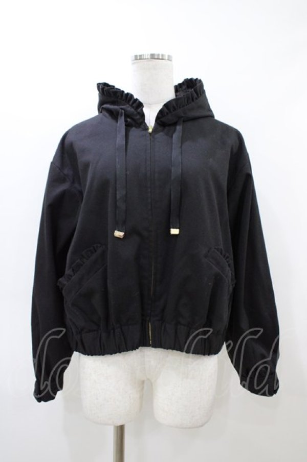 画像1: Ank Rouge / フリルフードブルゾン M ブラック H-26-03-06-1067-CA-JA-NS-ZH (1)