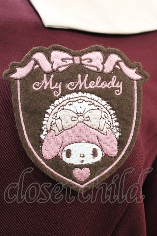 画像3: m petit by misako / サンリオキャラクターズコラボ マイメロディワッペン付きワンピース M ワイン H-26-03-06-1010-LO-OP-NS-ZH (3)