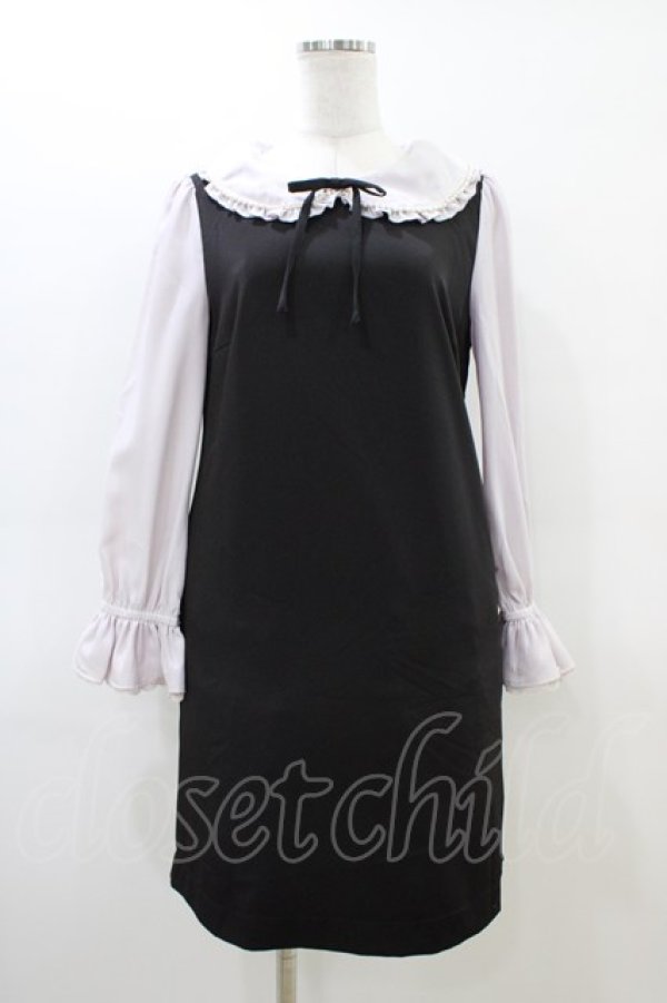 画像1: LODISPOTTO / パール襟ワンピース M ブラック H-26-03-06-1020-LO-OP-NS-ZH (1)