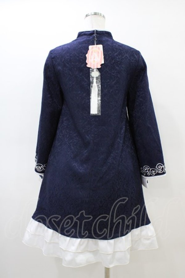 画像2: To Alice / ジャガードワンピース S ネイビー H-26-03-06-1022-LO-OP-NS-ZH (2)