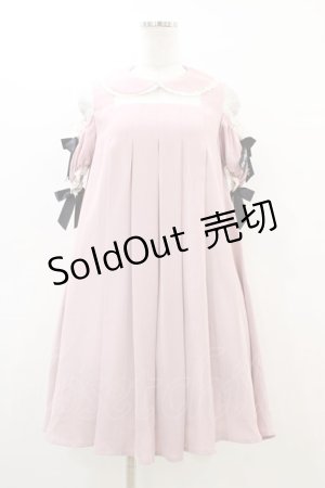 画像: Ank Rouge / ロゴリボン肩開きワンピース M ピンク H-26-03-06-1024-CA-OP-NS-ZH