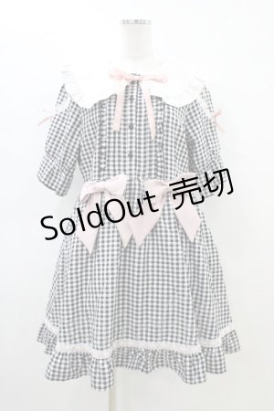 画像: DearMyLove / 選べる無地orいちご柄ロリータワンピース LL ブラックギンガム H-26-03-06-1026-EL-OP-NS-ZH