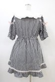 画像2: DearMyLove / 選べる無地orいちご柄ロリータワンピース LL ブラックギンガム H-26-03-06-1026-EL-OP-NS-ZH (2)