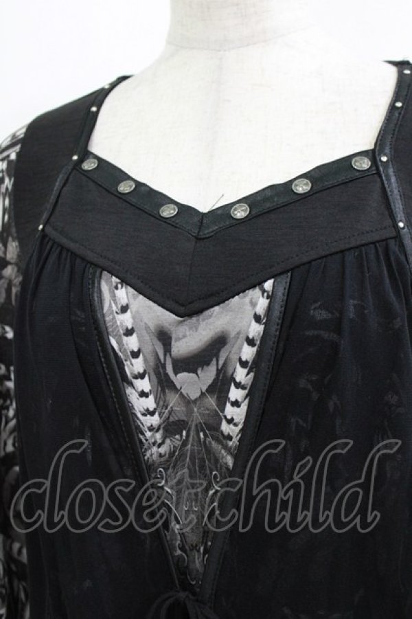 画像4: Ozz Croce / メッシュレイヤードチュニック  ブラック H-26-03-06-049-OO-TO-KB-ZH (4)