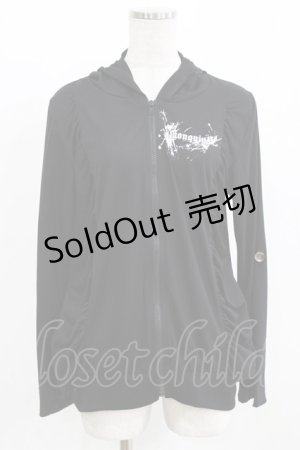 画像: ALGONQUINS / ギャザー切替ZIPパーカー  ブラック H-26-03-06-050-AL-TO-KB-ZH