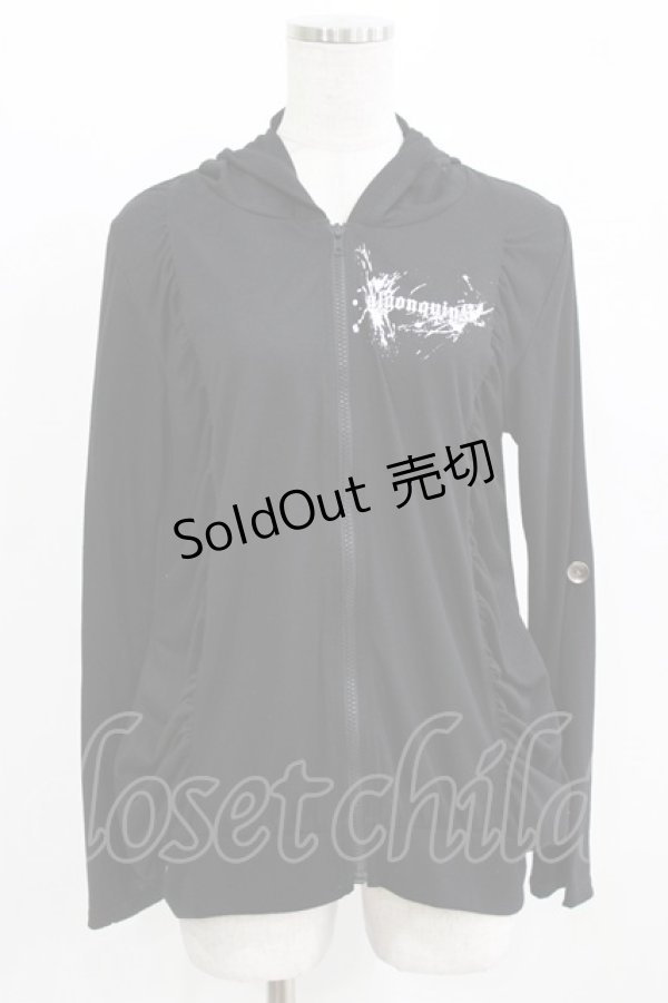 画像1: ALGONQUINS / ギャザー切替ZIPパーカー  ブラック H-26-03-06-050-AL-TO-KB-ZH (1)