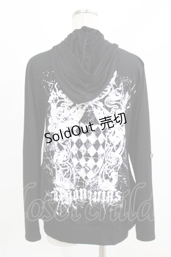 画像3: ALGONQUINS / ギャザー切替ZIPパーカー  ブラック H-26-03-06-050-AL-TO-KB-ZH (3)