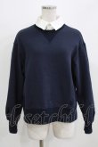 画像1: Jane Marple Dans Le Salon / Luana fleece shirt-collar sweatshirt M ネイビー×オフ H-26-03-06-051-JM-SK-AK-ZH (1)