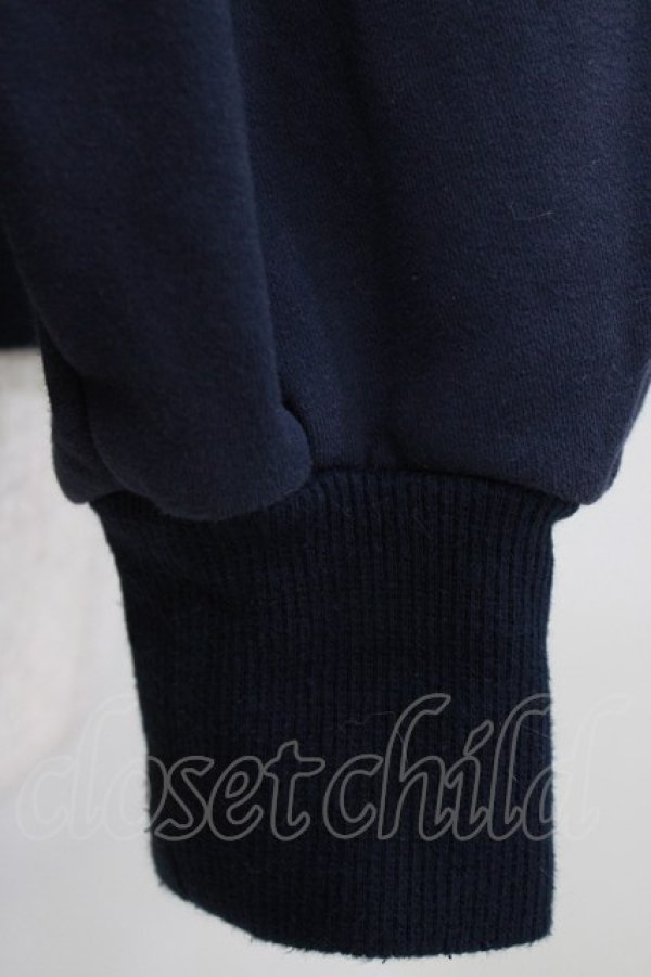 画像5: Jane Marple Dans Le Salon / Luana fleece shirt-collar sweatshirt M ネイビー×オフ H-26-03-06-051-JM-SK-AK-ZH (5)