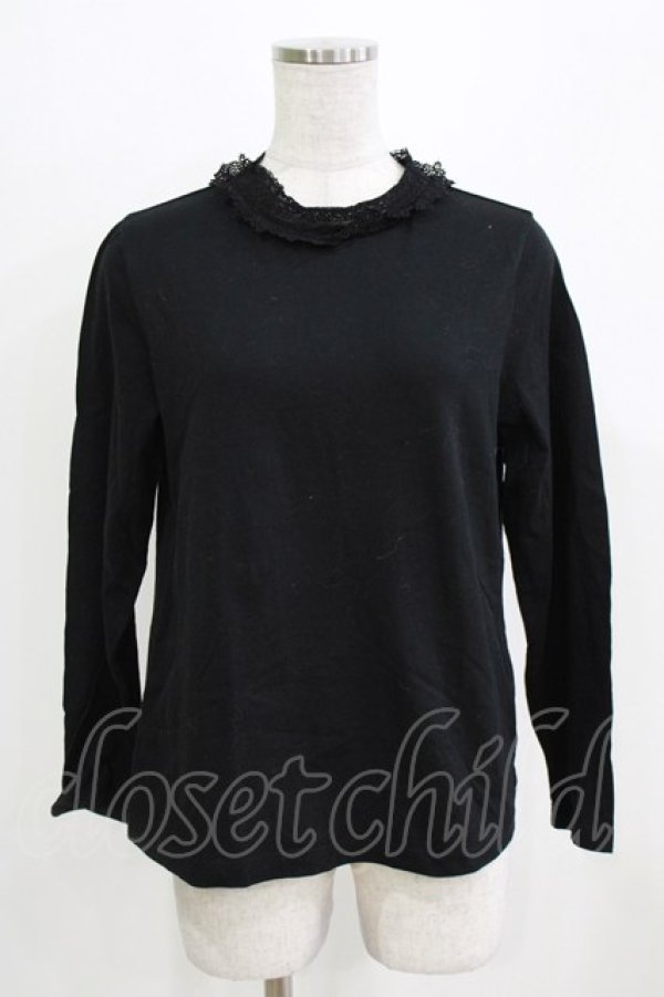 画像1: Jane Marple / レースネックカットソー M ブラック H-26-03-06-054-JM-TO-AK-ZH (1)