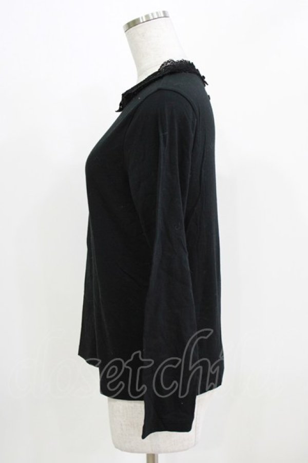 画像2: Jane Marple / レースネックカットソー M ブラック H-26-03-06-054-JM-TO-AK-ZH (2)
