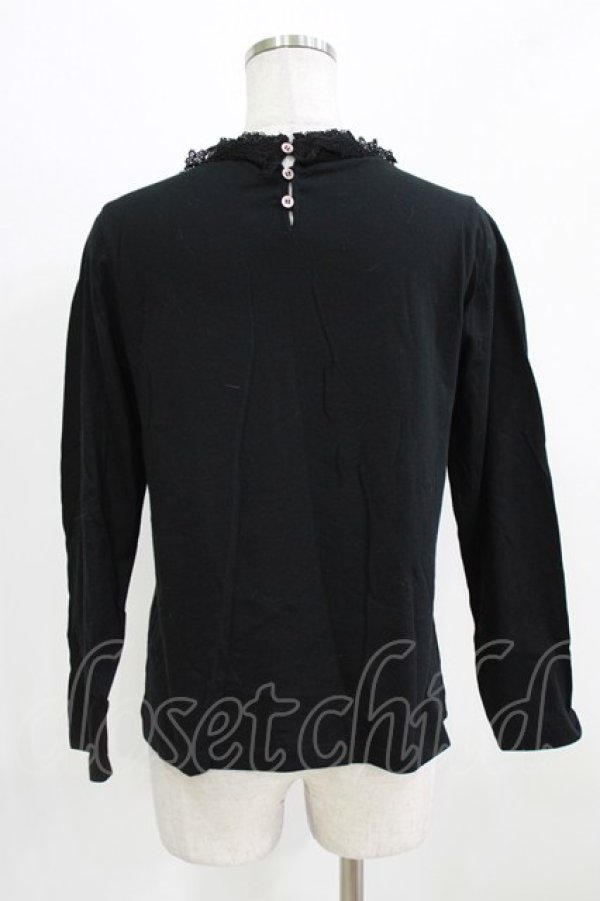 画像3: Jane Marple / レースネックカットソー M ブラック H-26-03-06-054-JM-TO-AK-ZH (3)