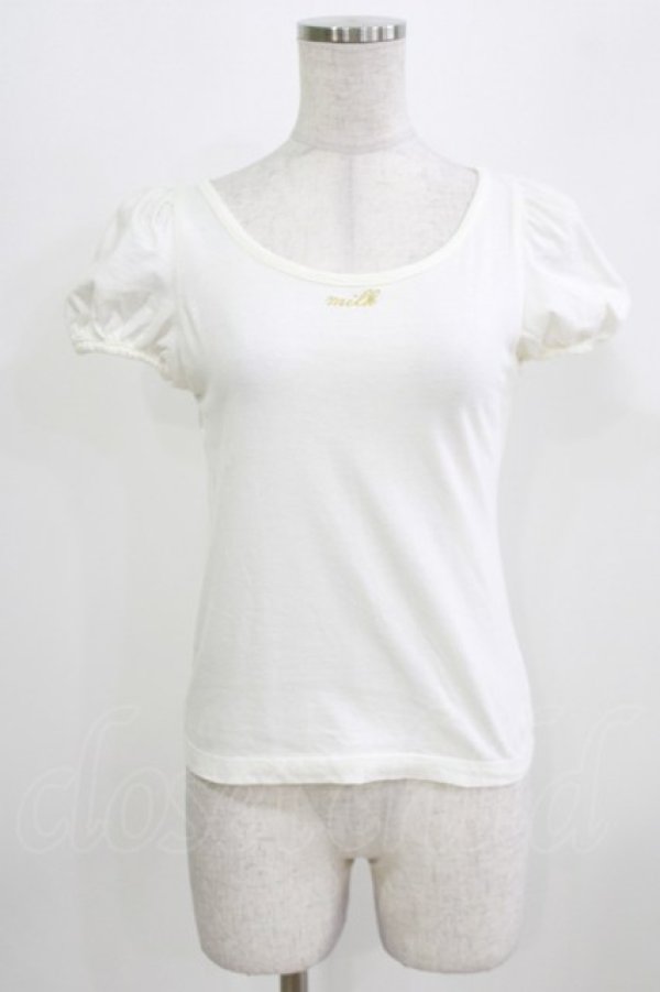 画像1: MILK / ロゴパフTee  ホワイト H-26-03-06-055-ML-TO-KB-ZH (1)