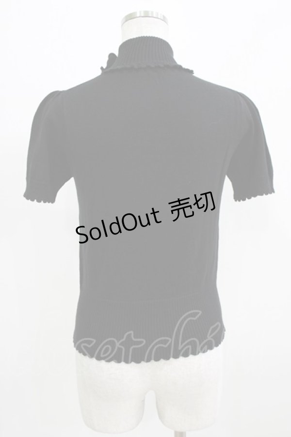 画像3: Emily Temple cute / リボン付き半袖タートルニット  ブラック H-26-03-06-056-ET-TO-AK-ZH (3)