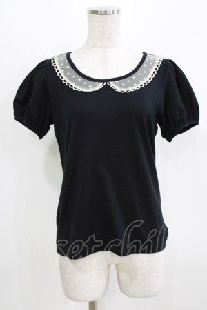 画像: Emily Temple cute / レースカラーパフカットソー  ブラック H-26-03-06-057-ET-TO-AK-ZH