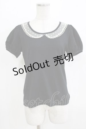 画像: Emily Temple cute / レースカラーパフカットソー  ブラック H-26-03-06-057-ET-TO-AK-ZH