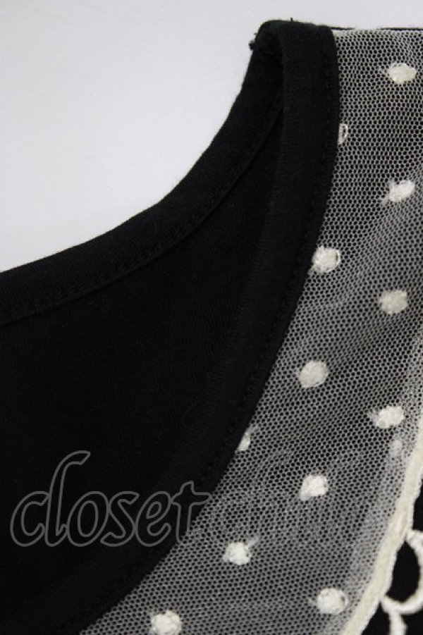 画像4: Emily Temple cute / レースカラーパフカットソー  ブラック H-26-03-06-057-ET-TO-AK-ZH (4)