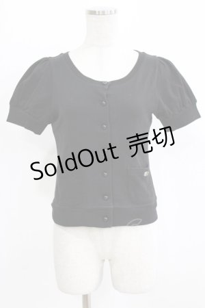 画像: MILK / ポケット付き半袖カーデ  ブラック H-26-03-06-058-ML-TO-AK-ZH