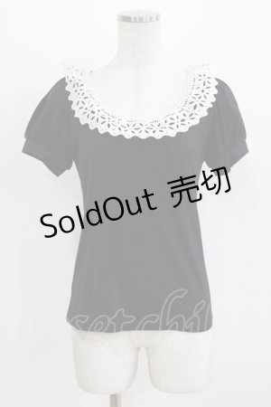 画像: Emily Temple cute / レースパフカットソー M ブラック H-26-03-06-060-ET-TO-AK-ZH