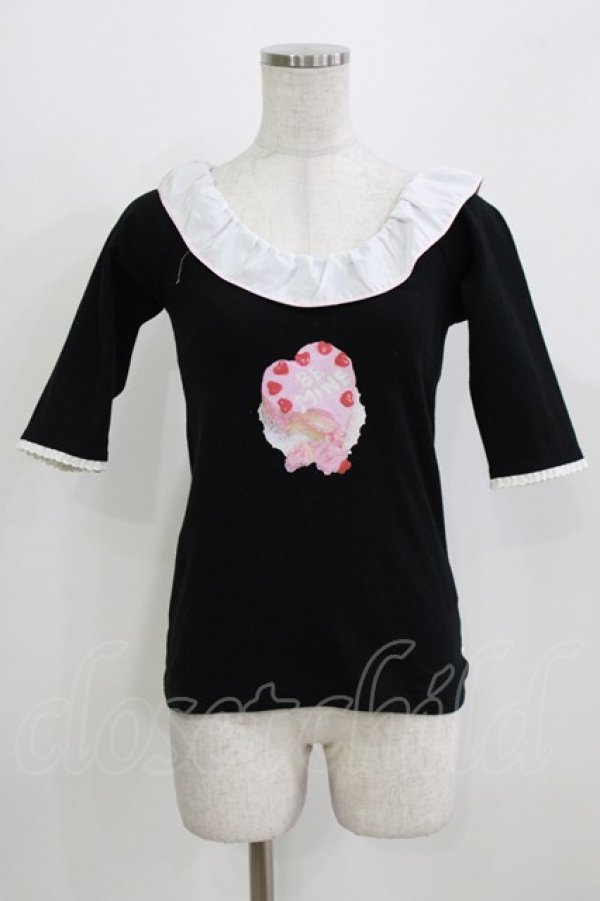 画像1: Katie / BAD SUGAR 5スリーブトップス  ブラック H-26-03-06-062-LO-TO-KB-ZH (1)