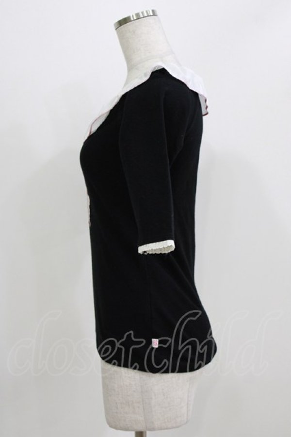 画像2: Katie / BAD SUGAR 5スリーブトップス  ブラック H-26-03-06-062-LO-TO-KB-ZH (2)