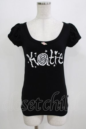 画像: Katie / ロゴパフTee S ブラック H-26-03-06-063-LO-TO-KB-ZH