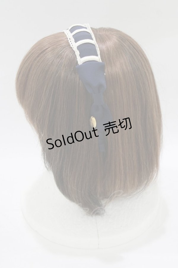 画像2: Leur Getter / はしごレースカチューシャ  ネイビー H-26-03-06-079-LU-AC-KB-ZH (2)